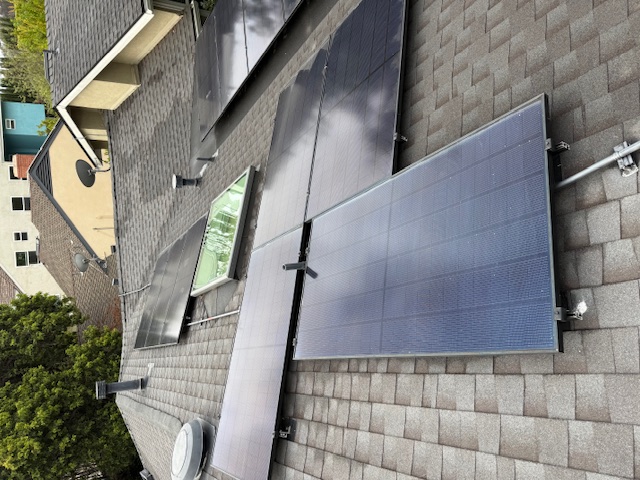 Rooftop solar array — before